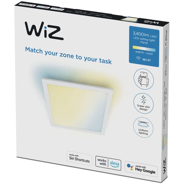 WiZ WiFi Panel Square 36W 3400lm varm-kald hvit