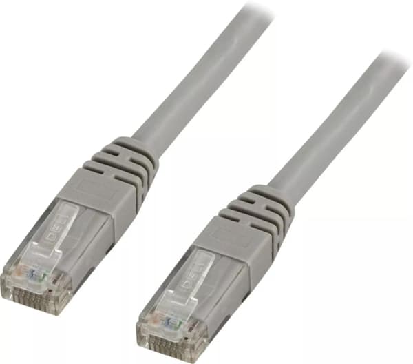DELTACO, U/UTP, Cat6 patchkabel, LSZH, 1.5m, grå