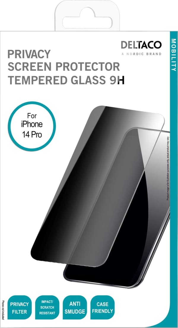 DELTACO Skjermbeskyttelse for iPhone 14 Pro Max, herdet glass