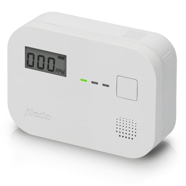 Alecto Kolmonoxidlarm med 10 års drifttid för sensor och display