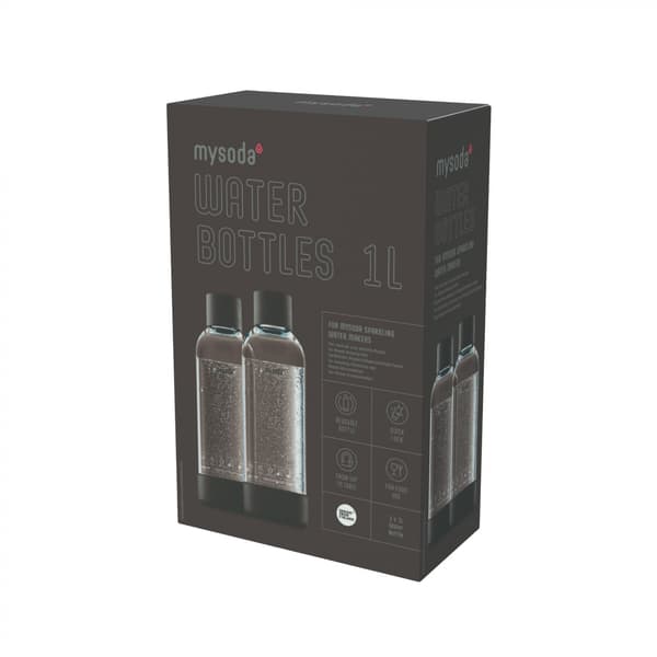 Mysoda PET-flaska 1L 2-pack, Black