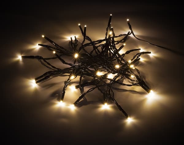 Lyskæde, 5 m, 40 LED, transformator, udendørs, varm hvid