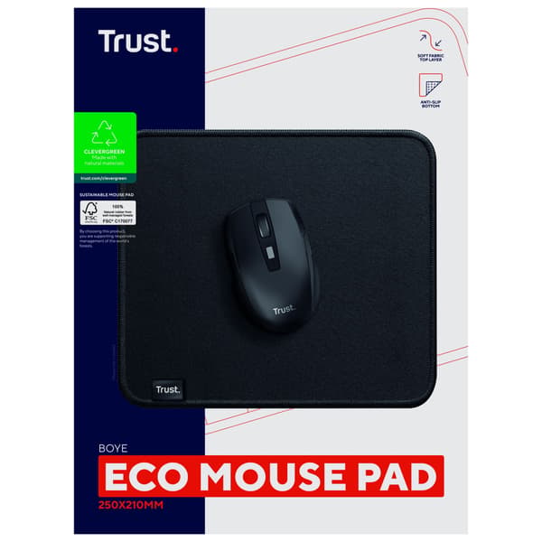 Trust Boye Musematte laget av 100 % resirkulert materiale Eco Black