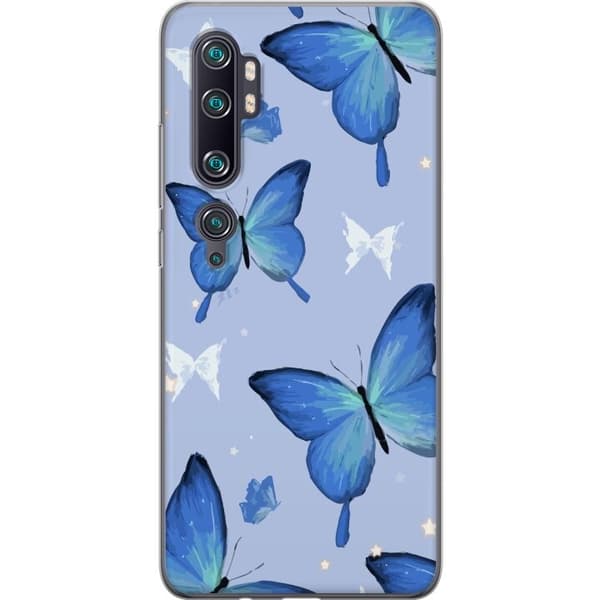 Mobildeksel til Xiaomi Mi Note 10 Pro med Blå sommerfugler motiv