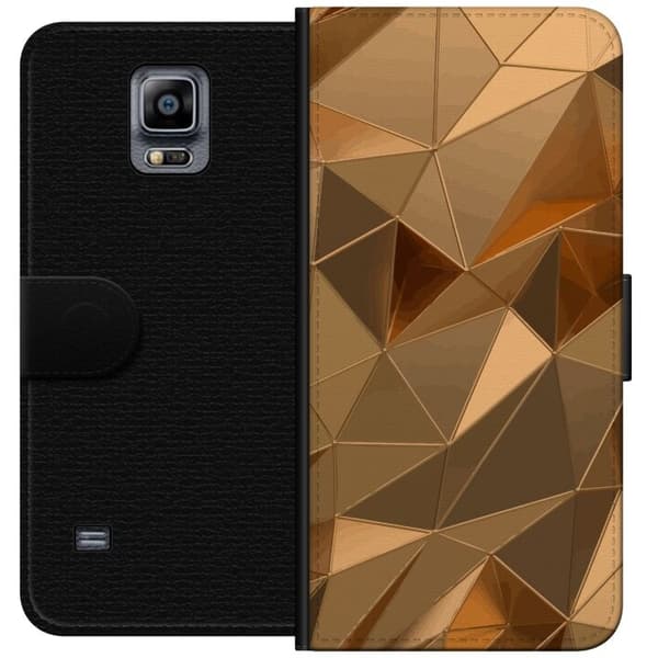 Tegnebogsetui til Samsung Galaxy Note 4 med 3D Guld motiv
