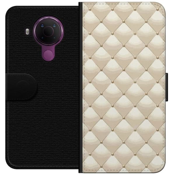 Tegnebogsetui til Nokia 5.4 med Guldglans motiv