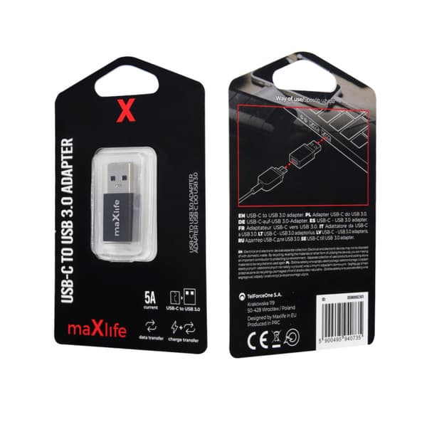 Maxlife USB-C til USB 3.0-adapter