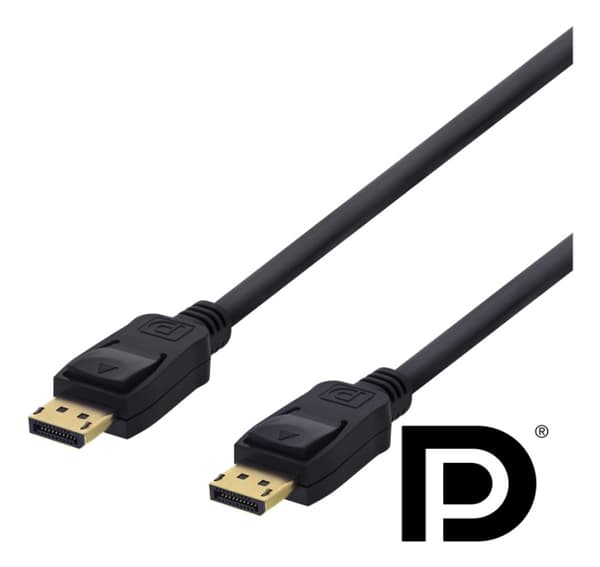 DELTACO DisplayPort-kaapeli, 2m, 4K UHD, DP 1.2, musta