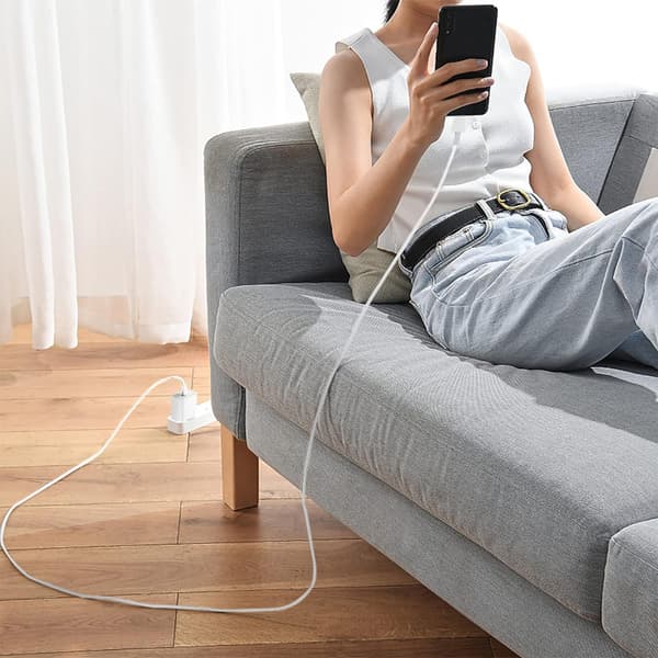 2-pak oplader til iPhone 15 / 16/ 17 / Android 20W med USB-C til USB-C - hurtigoplader