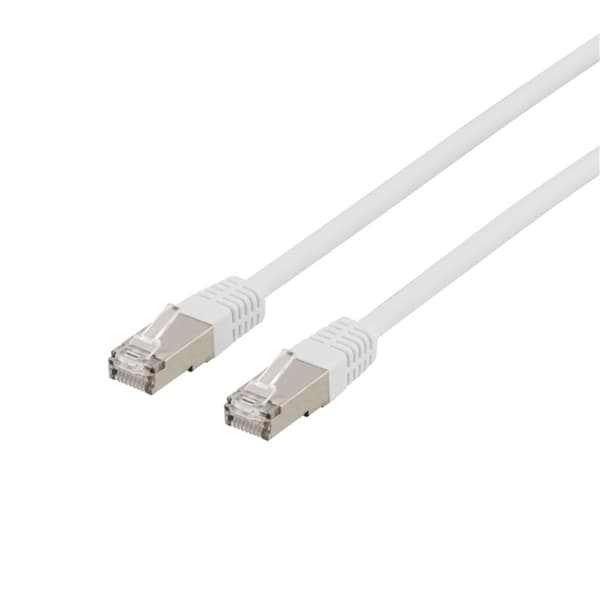 DELTACO U/FTP Cat6A patchkabel, LSZH, 1m, hvit