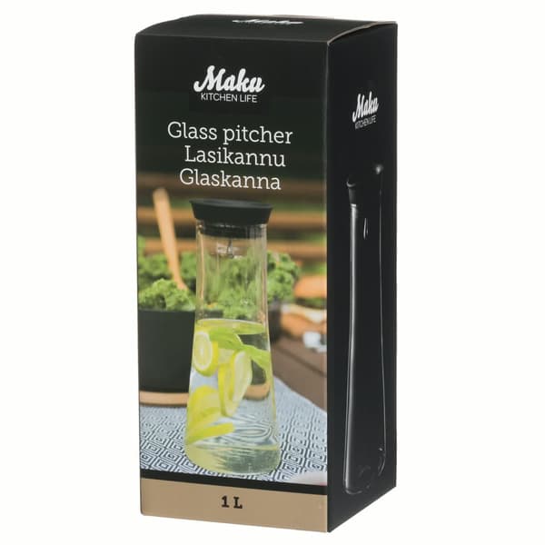 Maku Glaskaraff med silikonlock 1 L