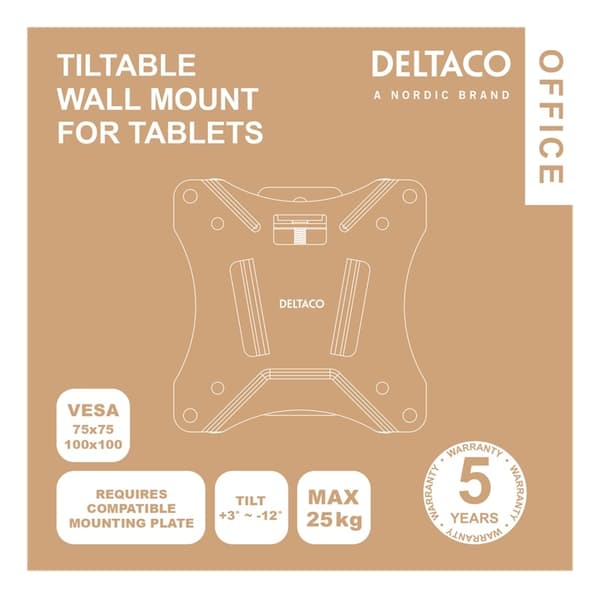 DELTACO Office Wall mount VESA 75x75, 100x100 White
