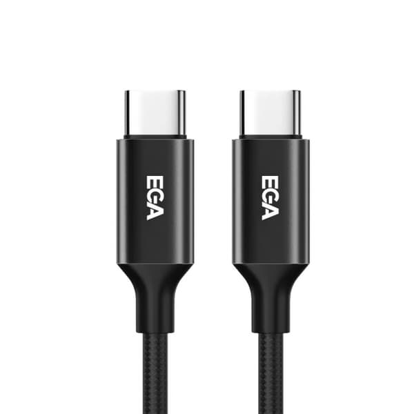 Hurtigladende USB-C til USB-C 3A, 1 m, svart