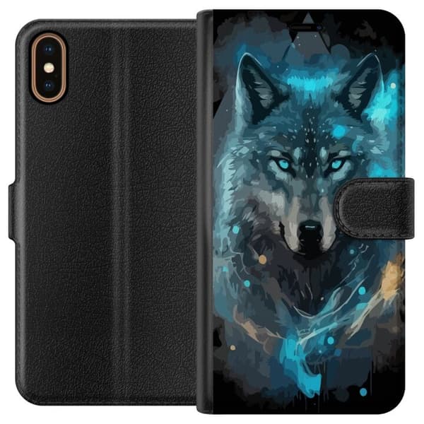 Tegnebogsetui til Apple iPhone X med Ulve motiv