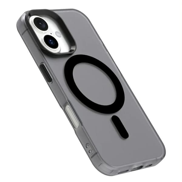 Halvgennemsigtigt etui med MagSafe til iPhone 16 Pro, sort