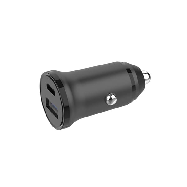 Gear Oplader 12/24V 1xUSB-C + 1xUSB-A PD 30W + QC18.0W MAX Sort