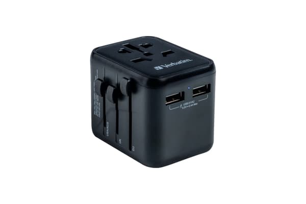 Verbatim Universal rejseadapter UTA-01 med 2xUSB-oplader