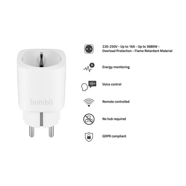 Hombli EU Smart Plug Promo Pack 2+1 Vit
