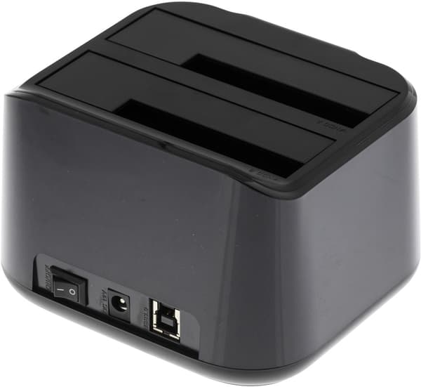 DELTACO Direkte docking til dobbelt 2,5" og 3,5" SATA-harddiske, sort