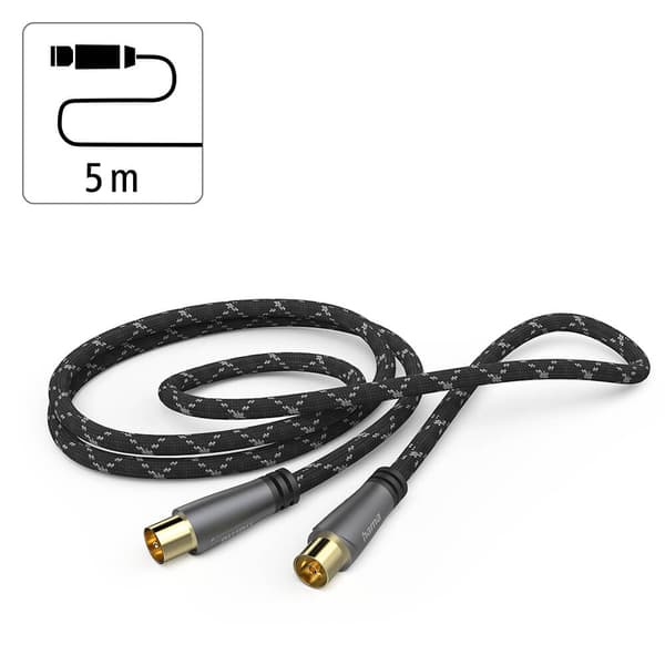 Hama Antennekabel 120dB Svart/Grå 5m