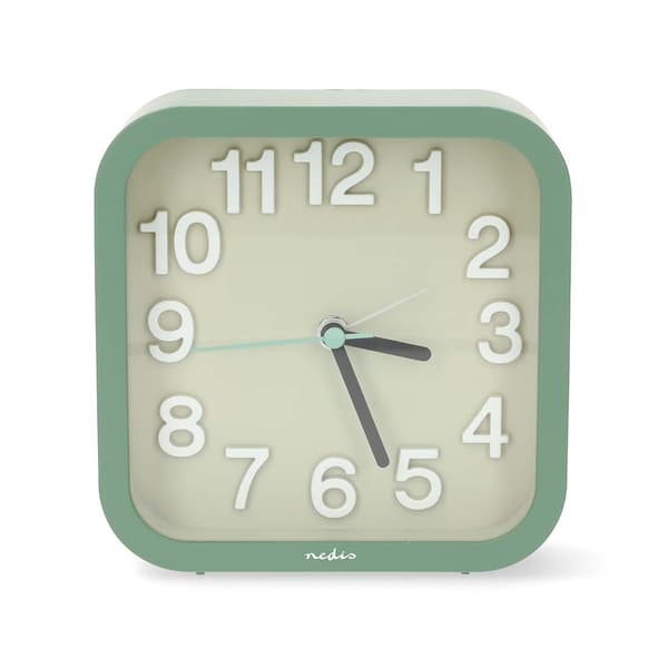 Nedis Analog Desk Alarm Clock | slumrefunksjon | Stille urverk | Grøn