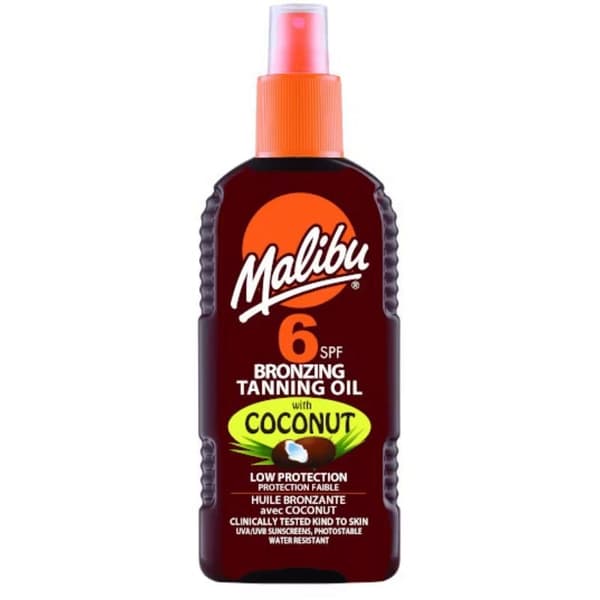 Malibu Bronzing Oil med kokosnøtt SPF6 200 ml
