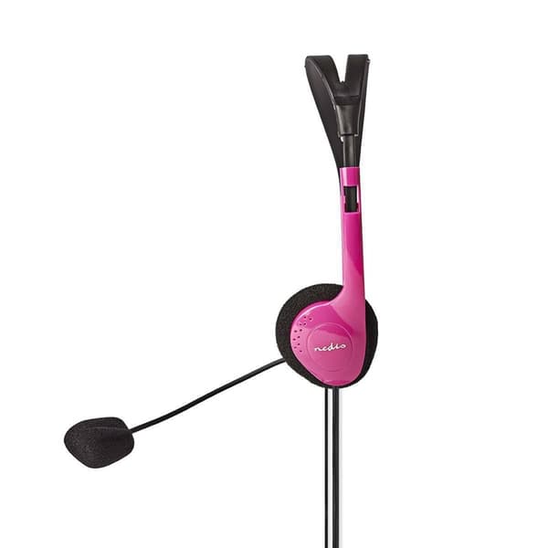Nedis PC-headset | On-Ear | Stereo | 2x 3.5 mm | Fold-væk-mikrofon | Pink