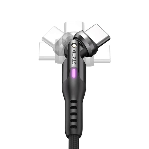 STATIK Kaapeli PowerPivot Pro Nylon Punottu USB-C USB-C:hen Musta 1m