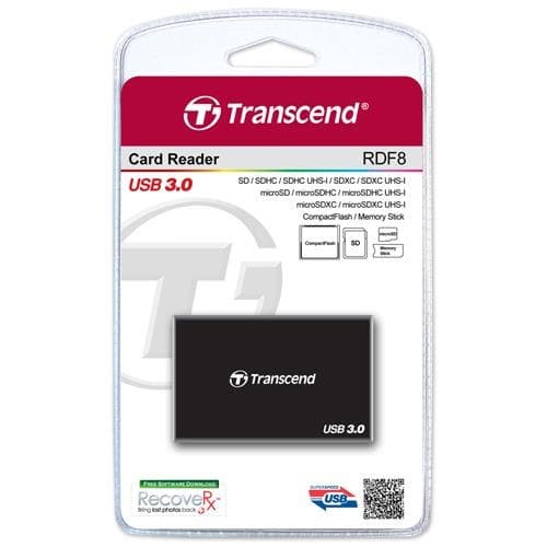 Transcend Multi-leser F8 USB 3.1 svart