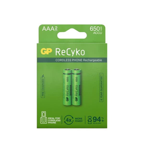 GP ReCyko NiMH 650mAh AAA 2-pakkaus (PB)