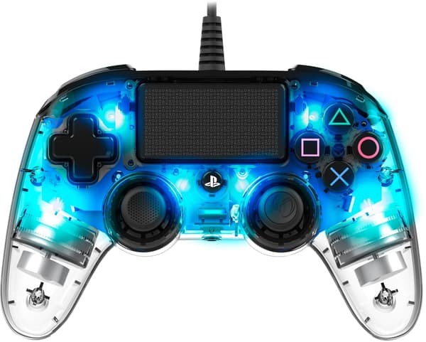 Nacon Kablet kompakt kontroller med belysning, blå LED, PS4