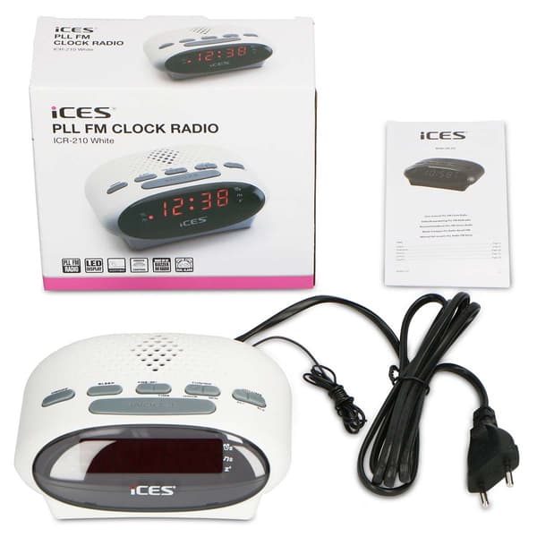 ICES Klockradio Vit