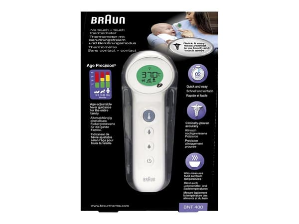 Braun BNT400WE Berøringsfritt + berøringstermometer