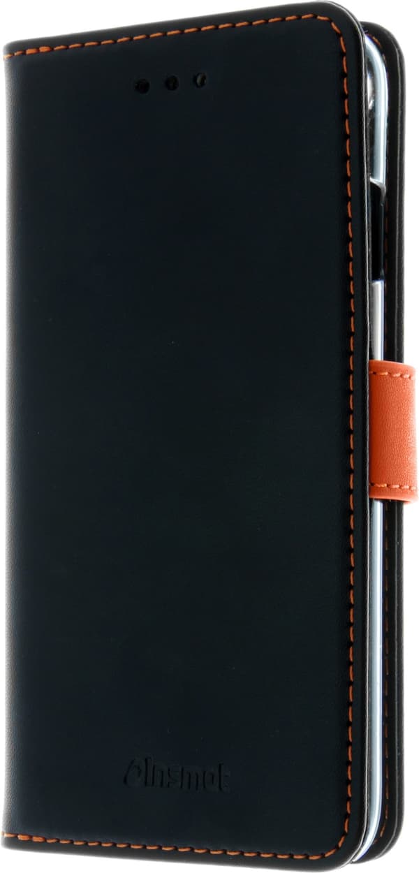Insmat Exclusive Flip Case Pungetui til iPhone 6 / 6s / 7 / 8 / SE, sort / orange