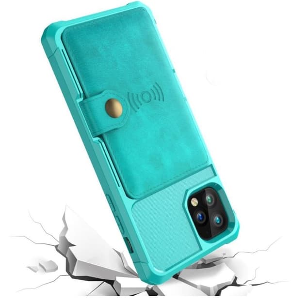 Etui med kortholder til iPhone 12 Pro Max, Grøn