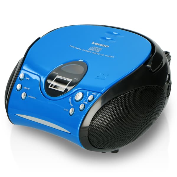Lenco Bærbar FM-radio med CD Blå/Sort