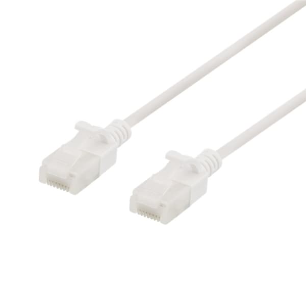 DELTACO U/UTP Cat6a patch cable, slim, 3,5mm diameter, 2m, white