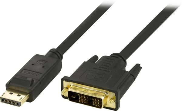 DELTACO DisplayPort til DVI-D Single Link monitorkabel, 20-pin han - 1