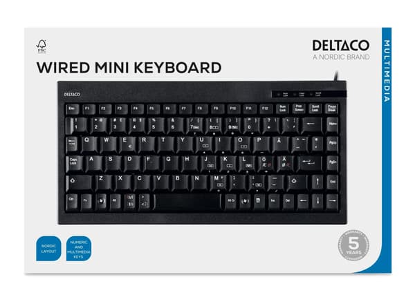 Minitangentbord USB, svart