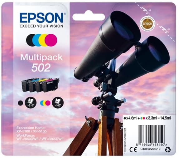 Epson Blekk C13T02V64010 502 Multipack Binoculars