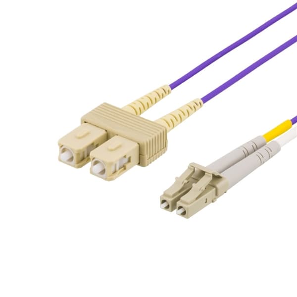 DELTACO fiberkabel, LC - SC, 50/125, OM4, duplex, multimode, 2m