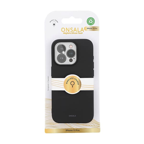 Onsala Mobilskal Silikon MagSeries Black - iPhone 15 Pro