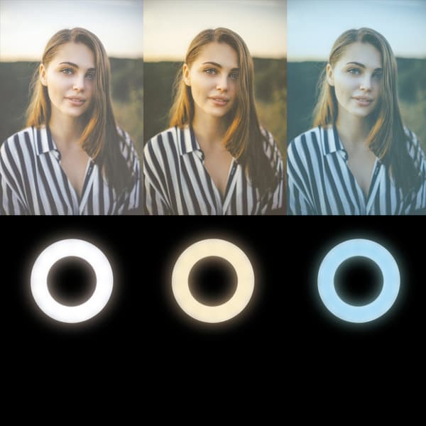 LogiLink Ring light för smartphone Ø8,5 cm med klämma
