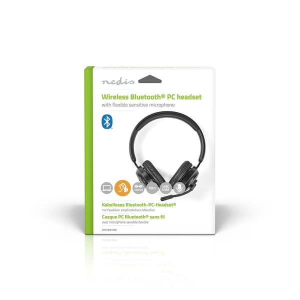 Nedis PC-hodesett | On-Ear | Stereo | Bluetooth | Sammenleggbar mikrofon | Sort