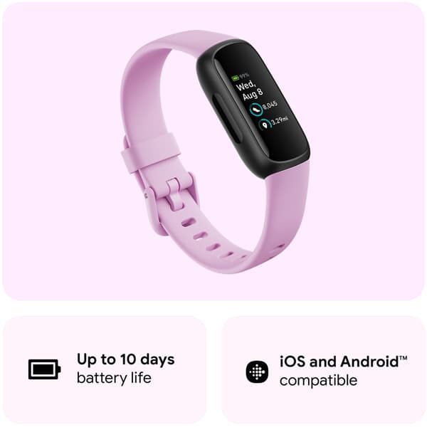 Fitbit Inspire 3, svart/lilla Bliss