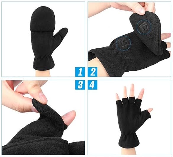 Flip-top fleecevanter, Large