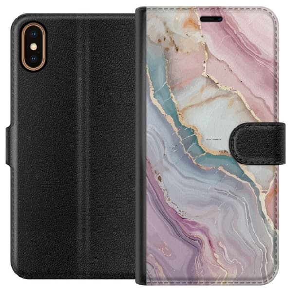Tegnebogsetui til Apple iPhone X med Marmor motiv