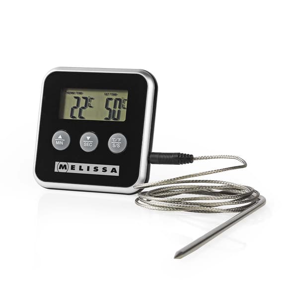 MELISSA Kjøtttermometer | opp til 250 °C | alarmtimer | LCD-skjerm