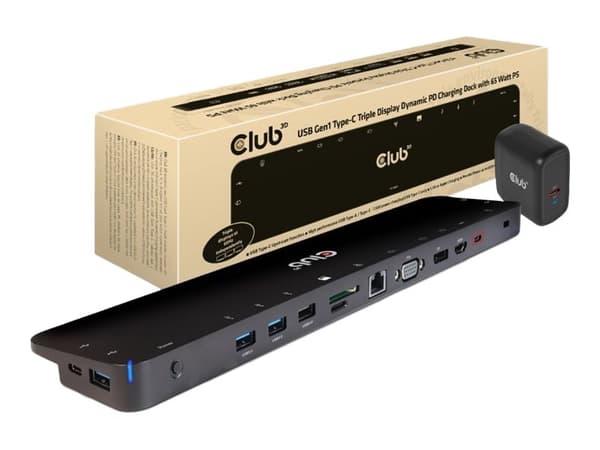 Club 3D Triple Display Dynamic PD Charging Dock Dockingstation