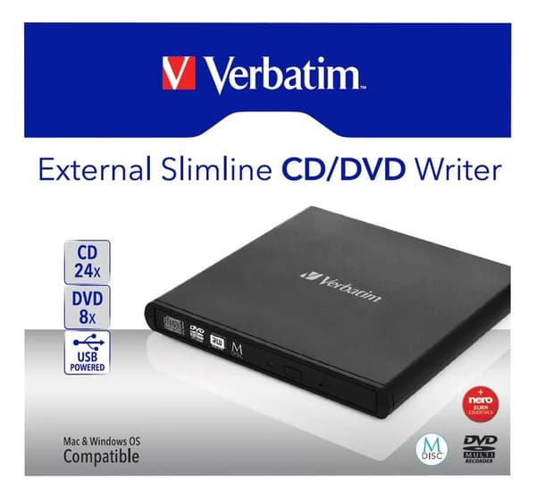 Verbatim Mobile DVD ReWriter USB 2.0 svart
